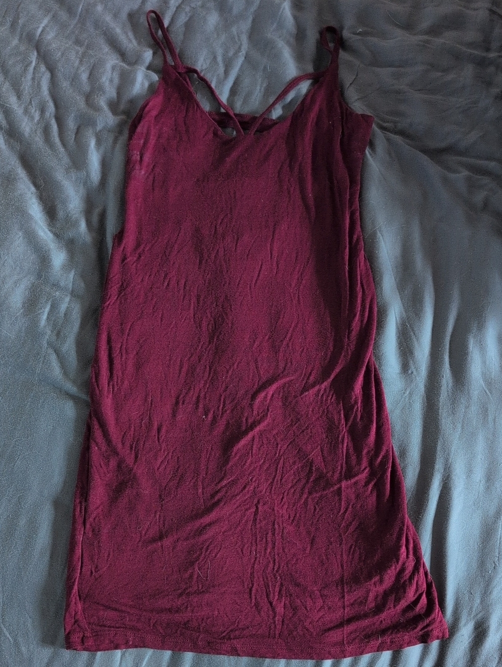 Streetwear Society Burgundy Strappy V-Neck Camisole Dress